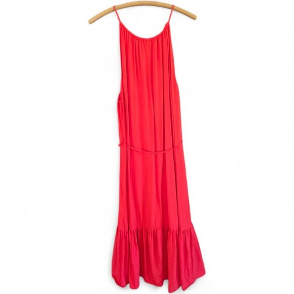 Banana Republic Ruffled Hem Peach Spaghetti Strap Maxi Dress XXL - Picture 2 of 7